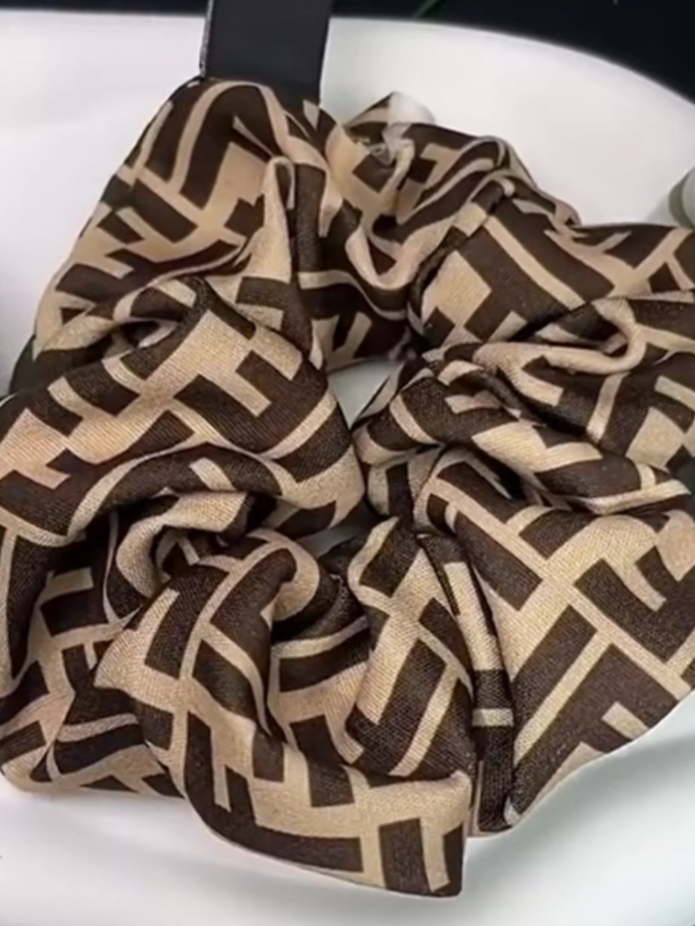 Luxury Printed FF Scrunchie